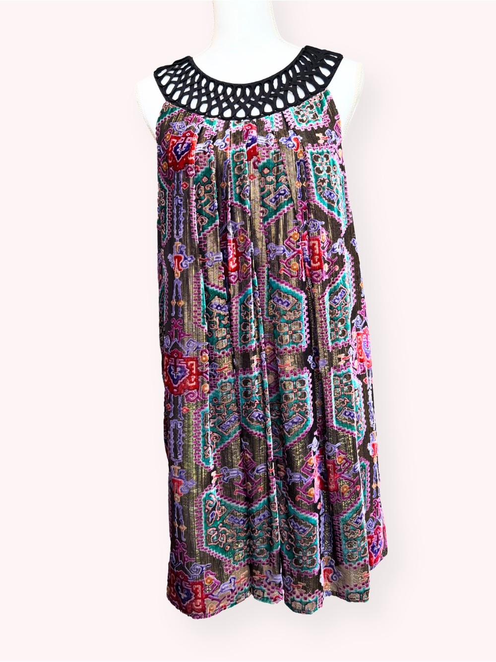 Anthropologie Moulinette Soeurs Linnea Burnout Velvet Metallic Dress Medium
